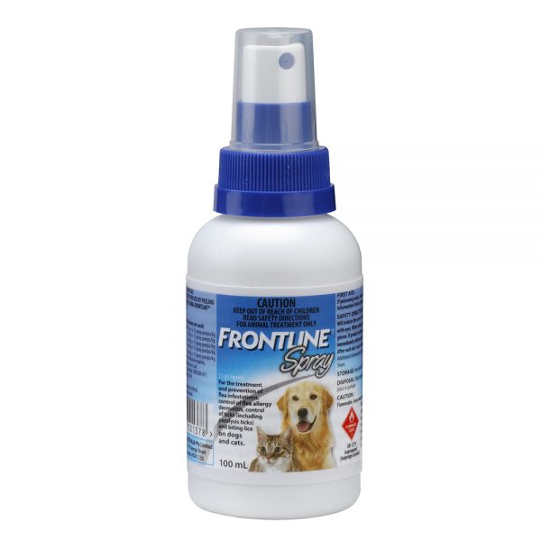 Frontline Spray para el control de pulgas, garrapatas, piojos auxiliar en el tratamiento de sarna sarcoptica (Fipronil).