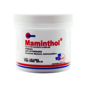 Maminthol útil en procesos inflamatorios, reumáticos.Rubefaciente, emoliente, antirreumático, analgésico, hipertérmica y cicatrizante.