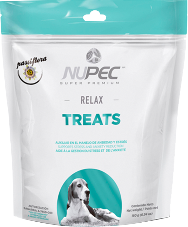 NUPEC RELAX desarrollado con ingredientes funcionales que ayudan a disminuir la ansiedad de tu mascota, mejorando su calidad de vida.