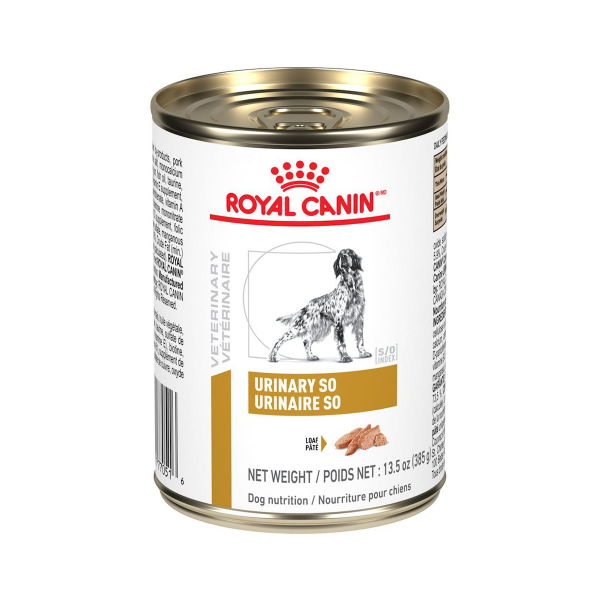Urinary SO Royal canin lata alimento húmedo para perros adultos en riesgo de desarrollar trastornos de tracto urinario inferior.